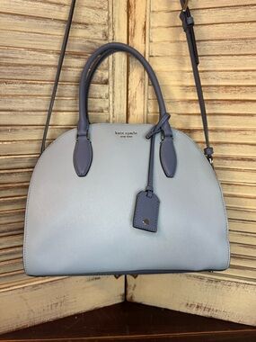 Kate Spade Payton Medium Dome Satchel Blue Glow Saffiano